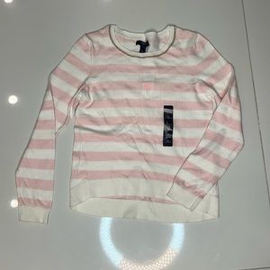 Girls Gap Kids Pink and White Sweater